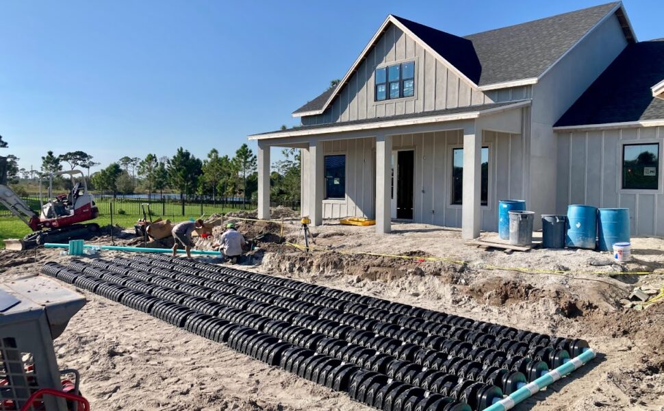 Installation of new construction septic tank and drainfield in Malabar, FL